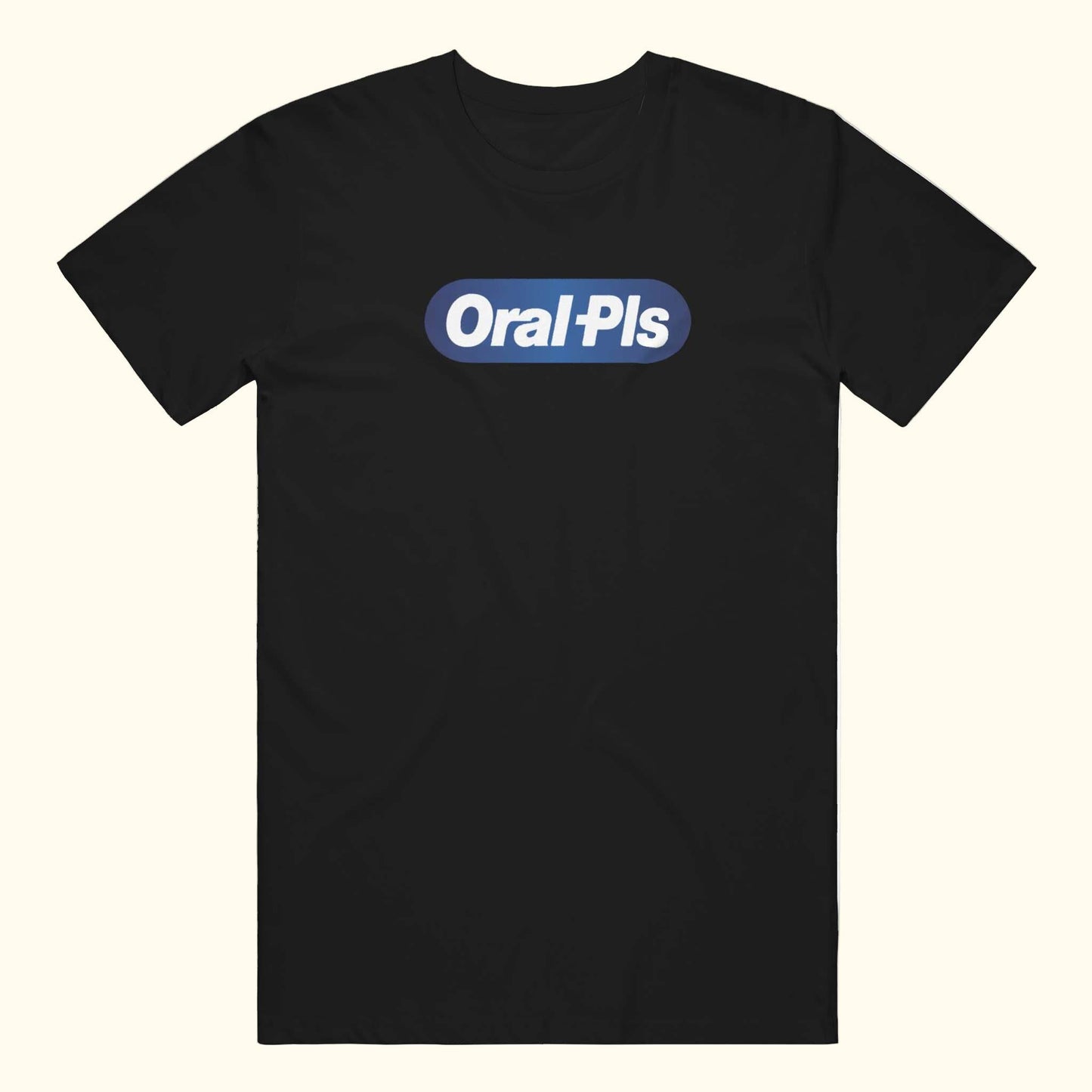 oral pls t-shirt funny meme logo tee knockoff Black