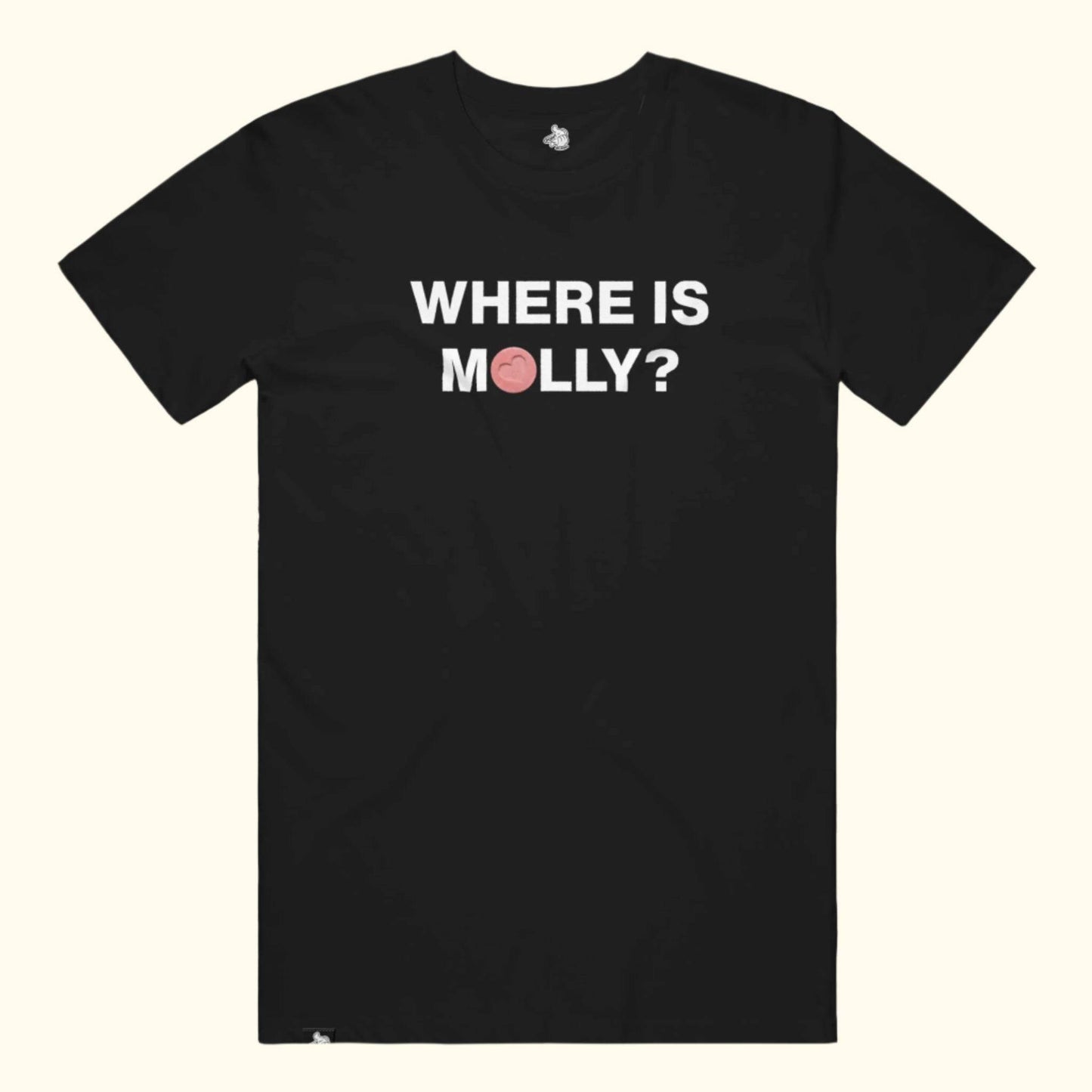 Where is molly? funny club dancing bar pub nightlife drug shirt t-shirt looking for drugs point blanks Black
