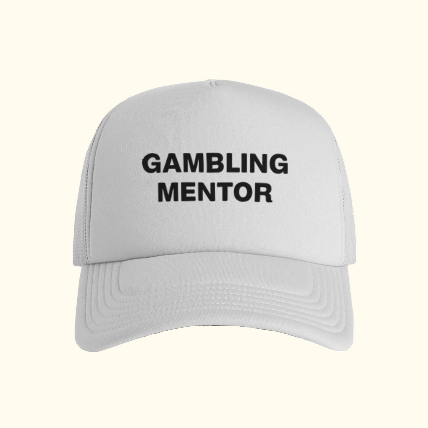 Gambling mentor funny gambling hat poker blackjack casino slots hat meme point blanks White 