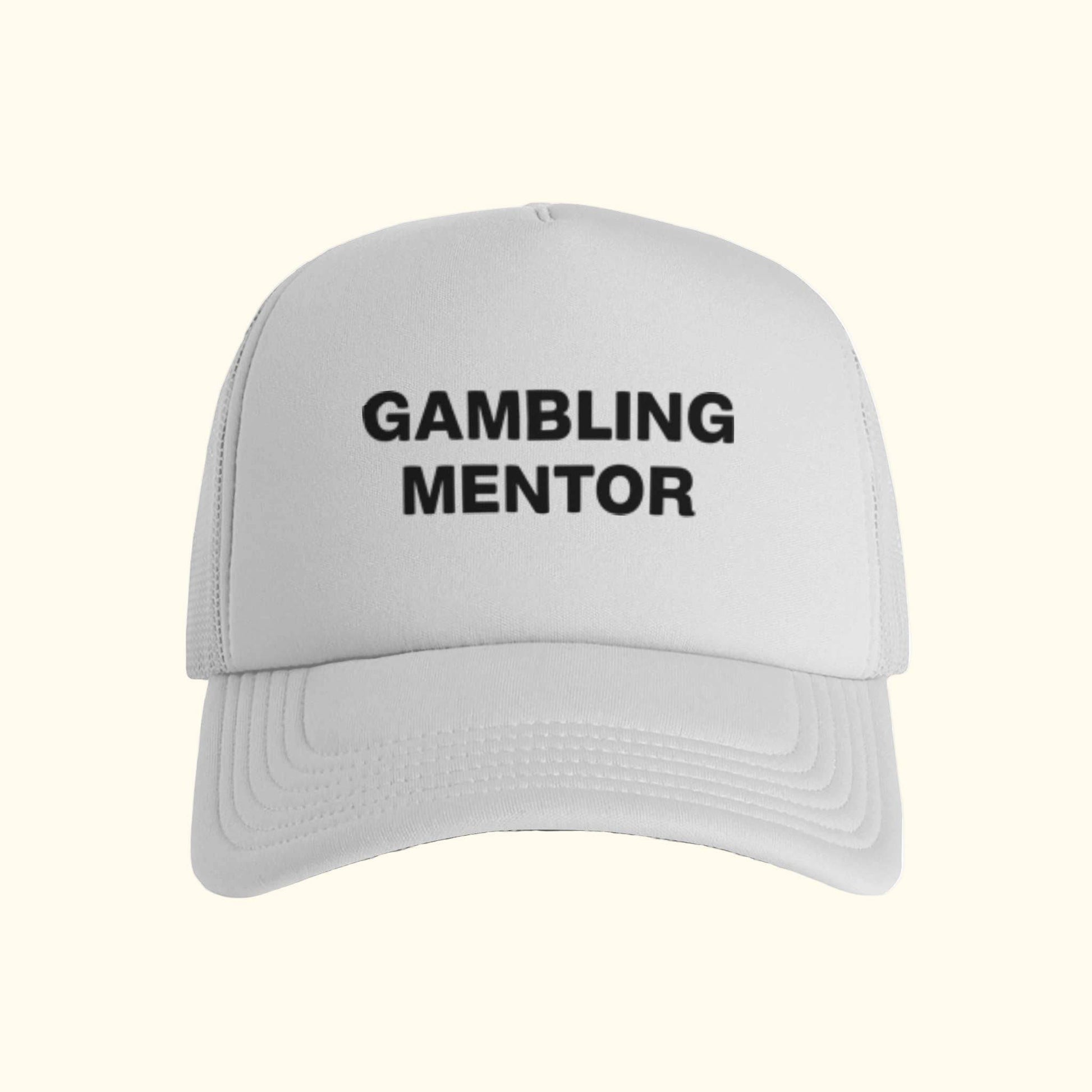 Gambling mentor funny gambling hat poker blackjack casino slots hat meme point blanks White 