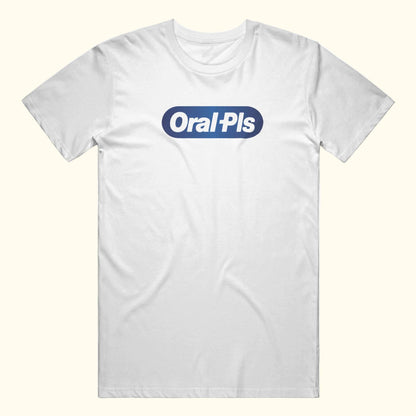 oral pls t-shirt funny meme logo tee knockoff White