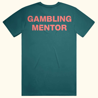 GAMBLING MENTOR funny casino tee gamble meme shirt slots poker t-shirt money spread Roulette Green