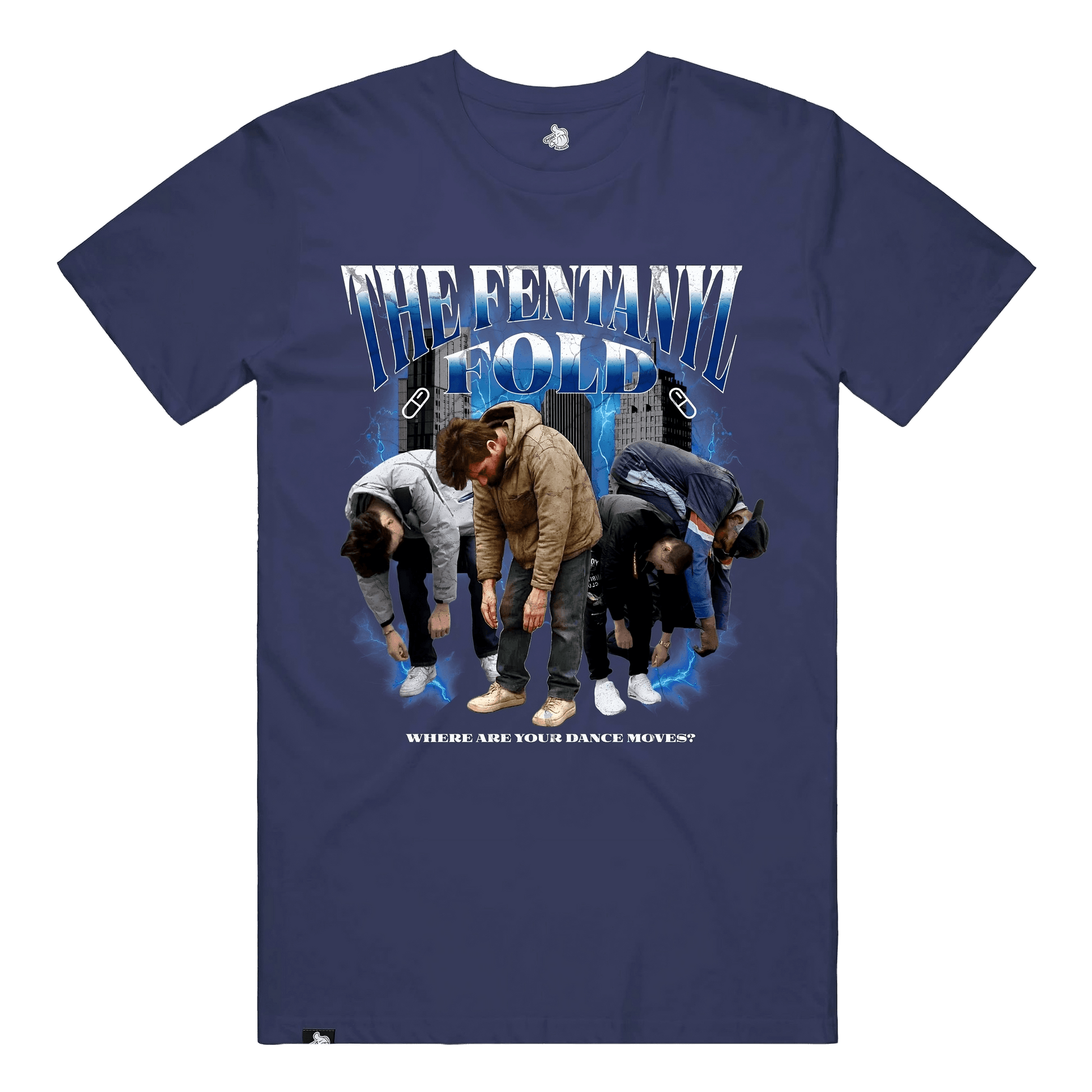 The fentanyl fold flop point blanks funny tee funny shirt meme t-shirt Fent Blue