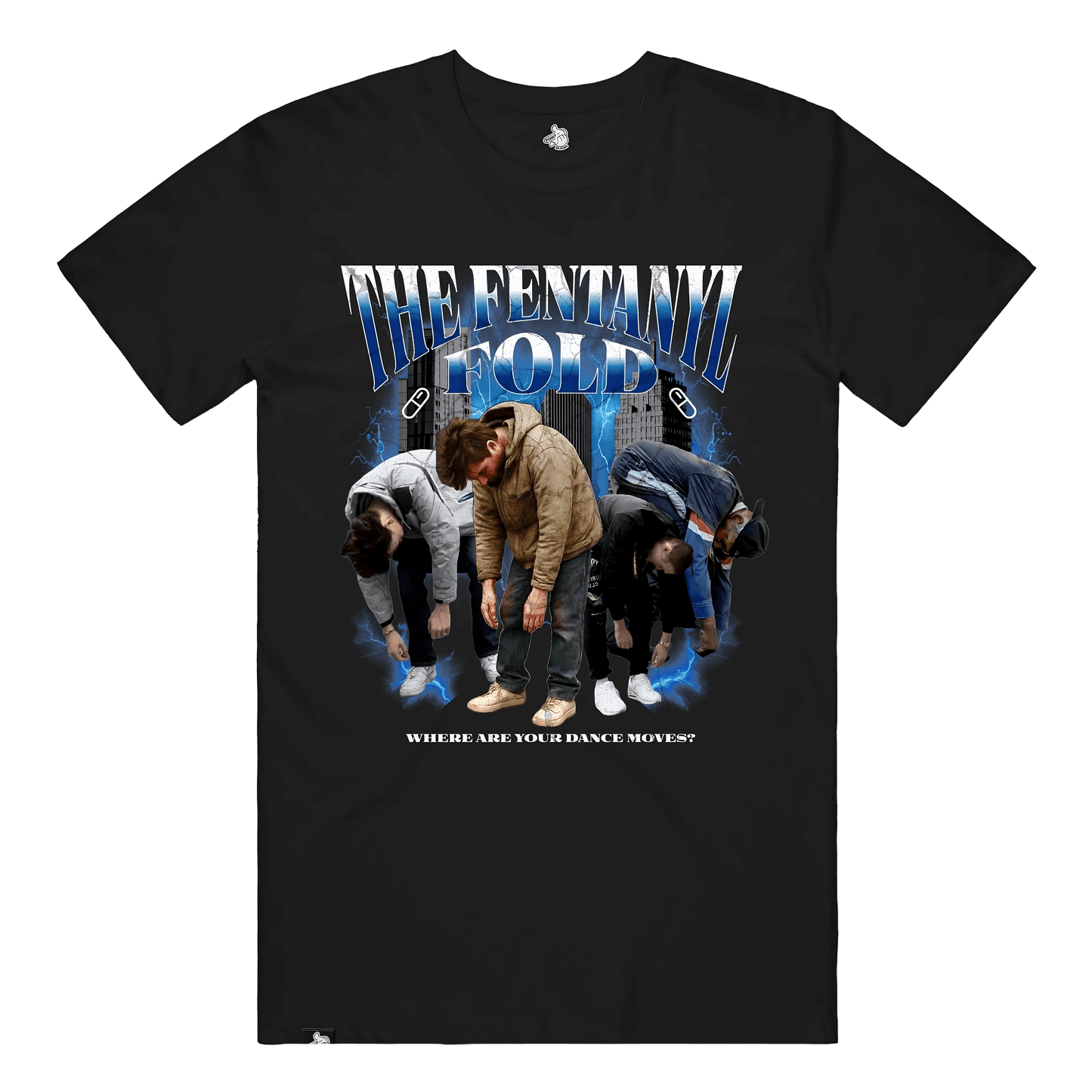 The fentanyl fold flop point blanks funny tee funny shirt meme t-shirt Fent Black